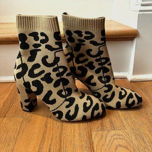Silent D PORTIAC OCELOT SOCK Leopard Knit Booties